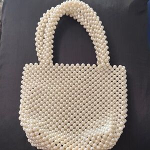 Elegant Cream Beaded Handbag